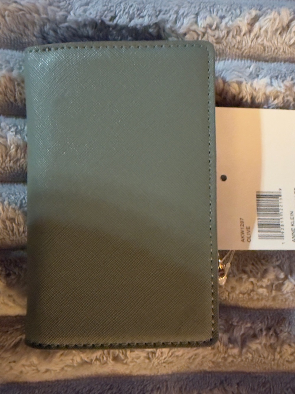 Anne Klein  Green Saffiano Zip Wallet with Gold Hardware - Picture 2 of 5
